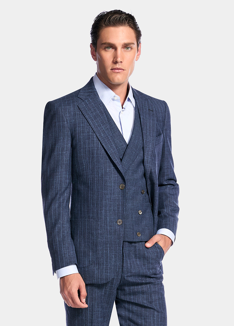 Saco Color Azul Con Rayas
