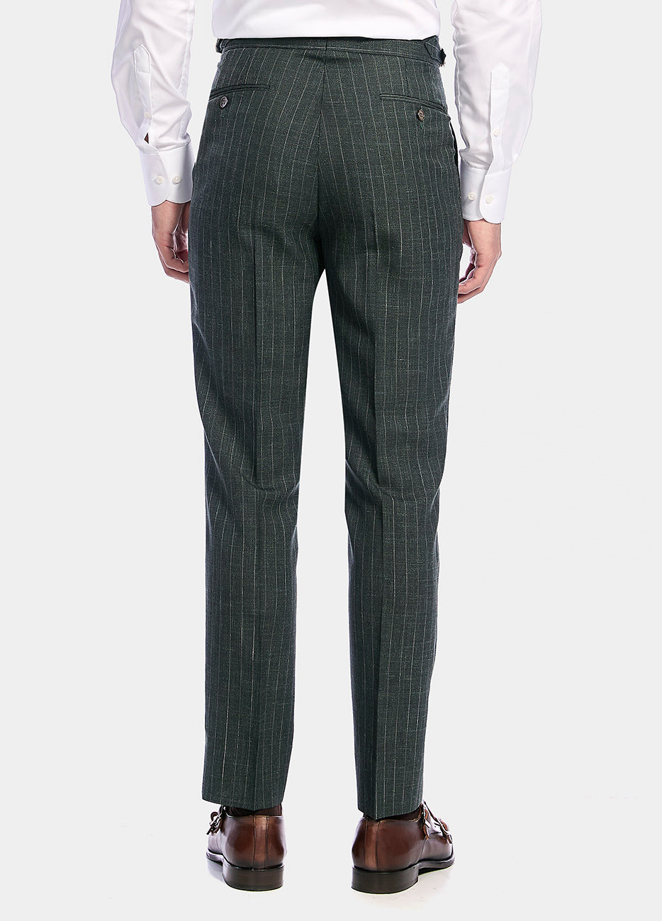 HAVOC Pantalón Color Verde Con Lineas Blancas