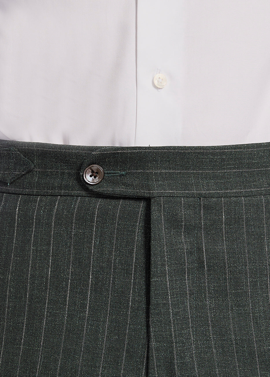 HAVOC Pantalón Color Verde Con Lineas Blancas