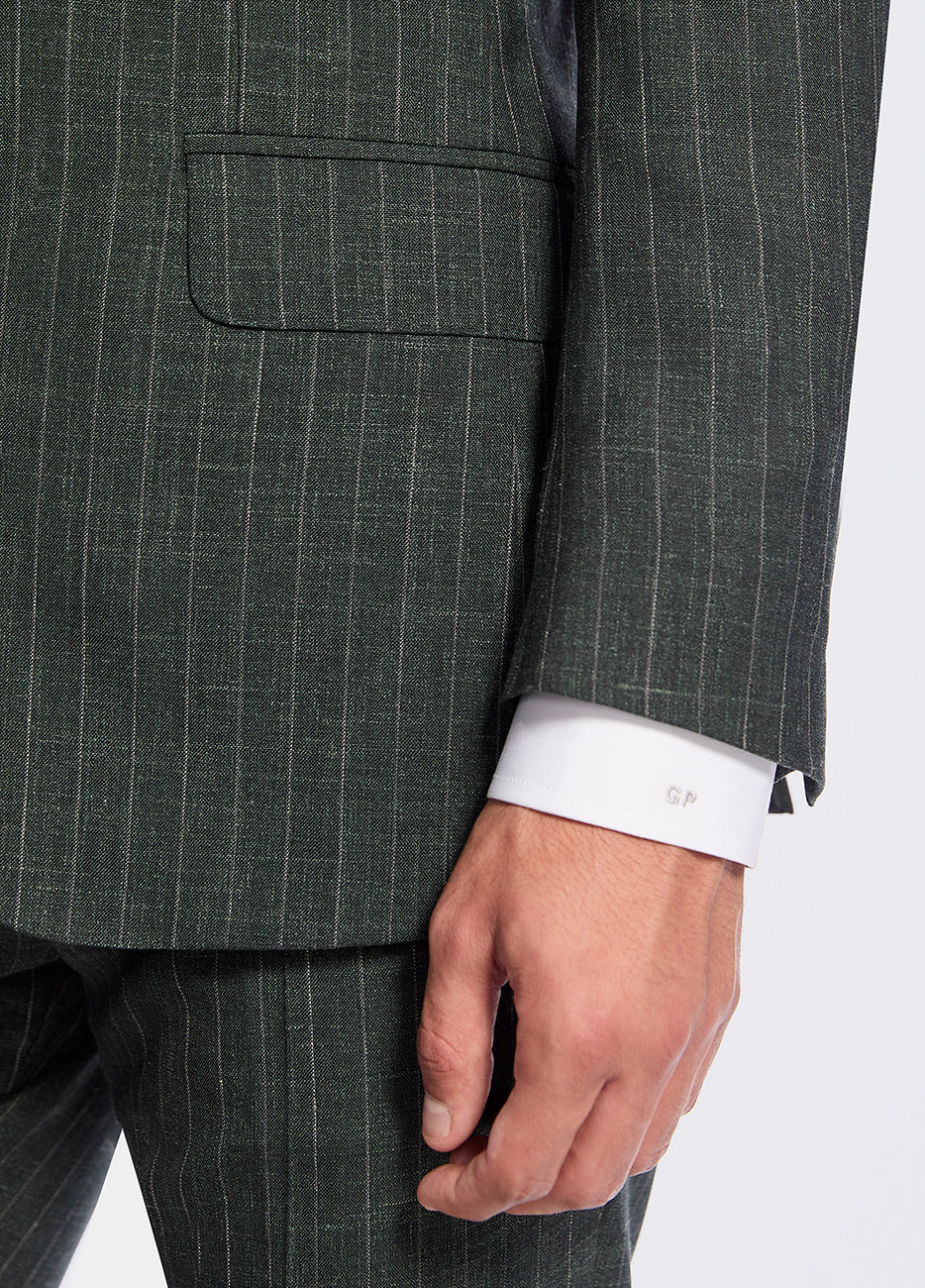 Traje Color Verde Con Lineas Blancas