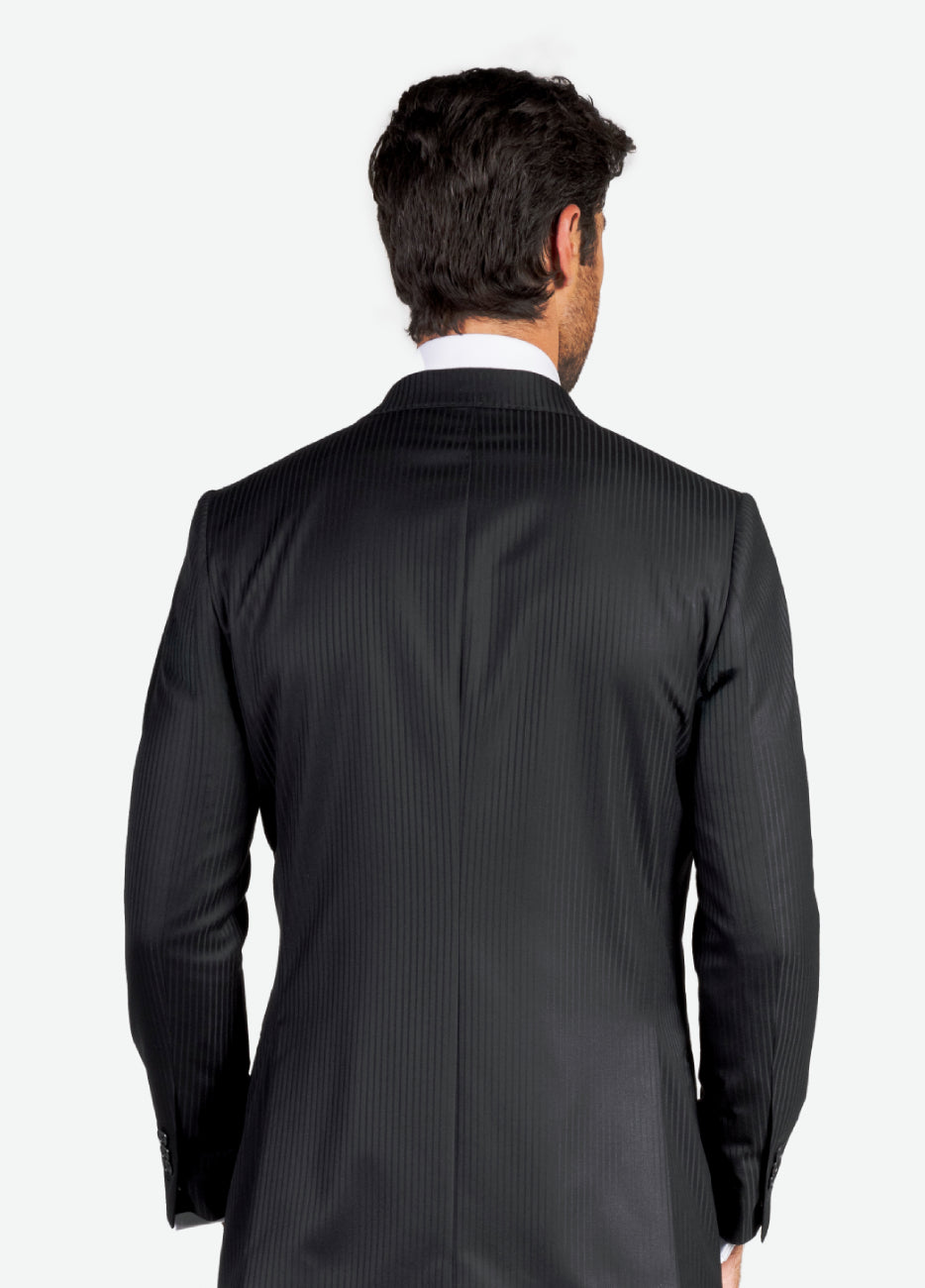 Blazer Negro Rayas A Tono