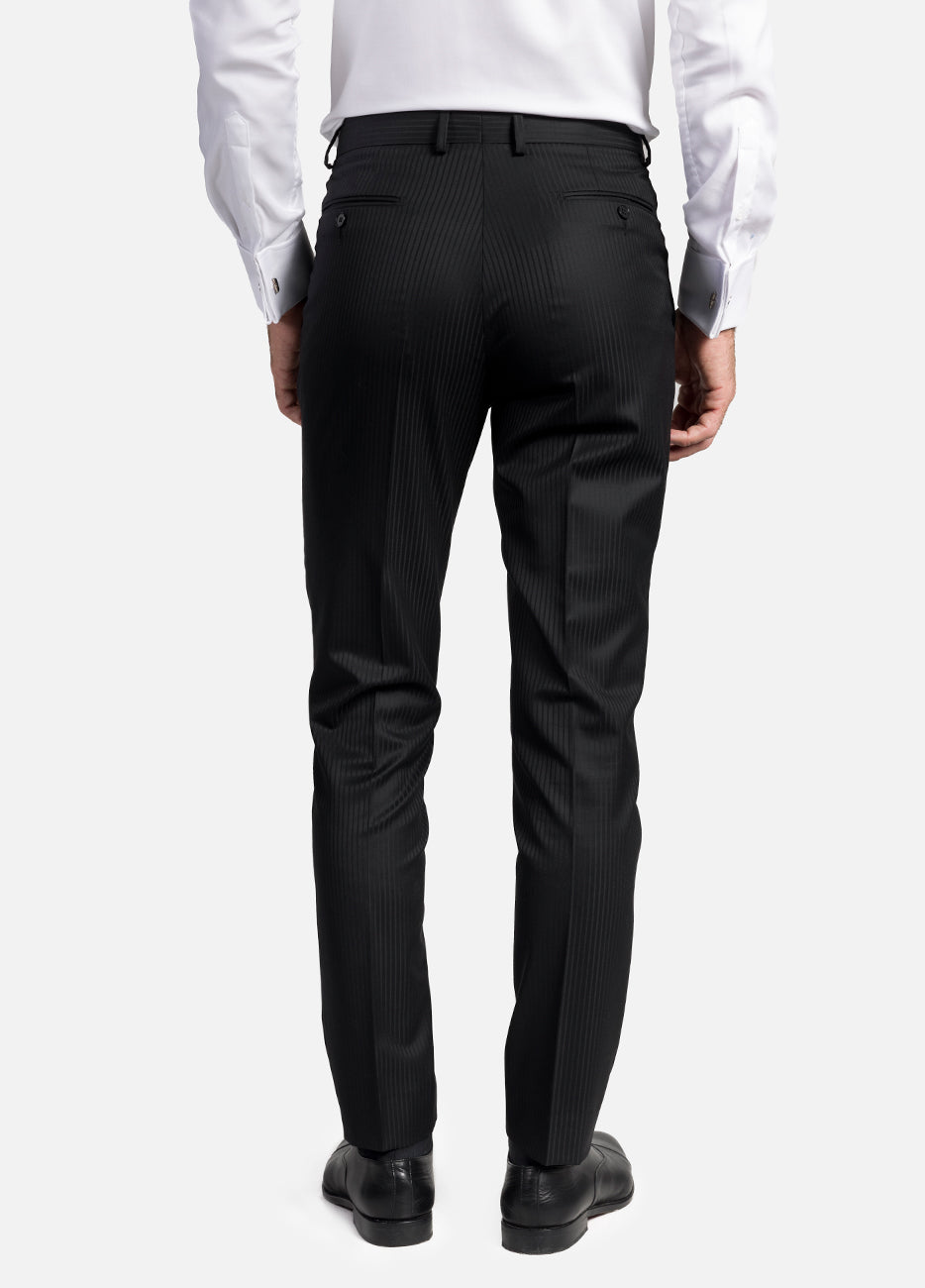 Pantalón Negro Rayas A Tono Ap