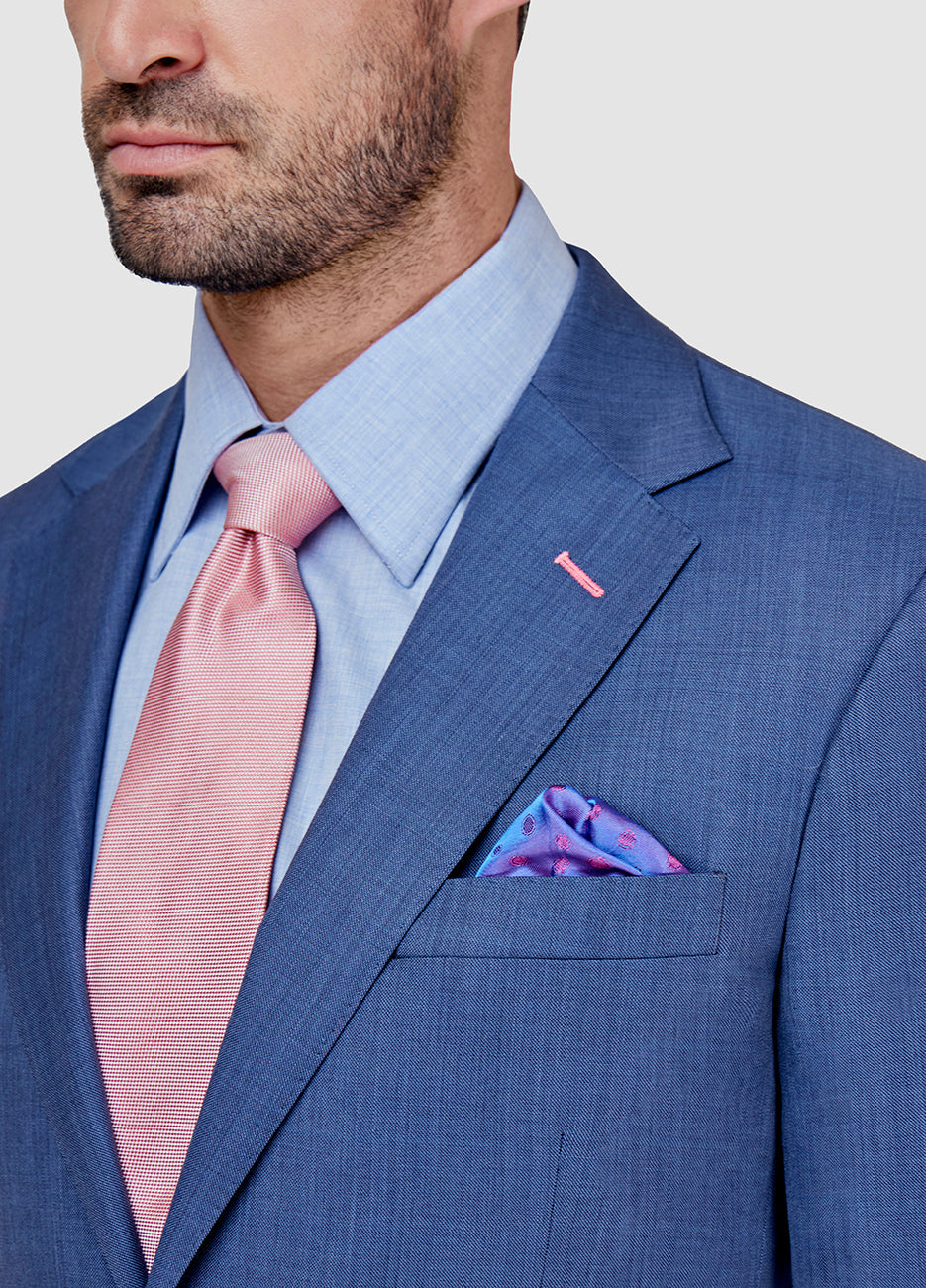 Traje Fil A Fil Azul Indigo Lana