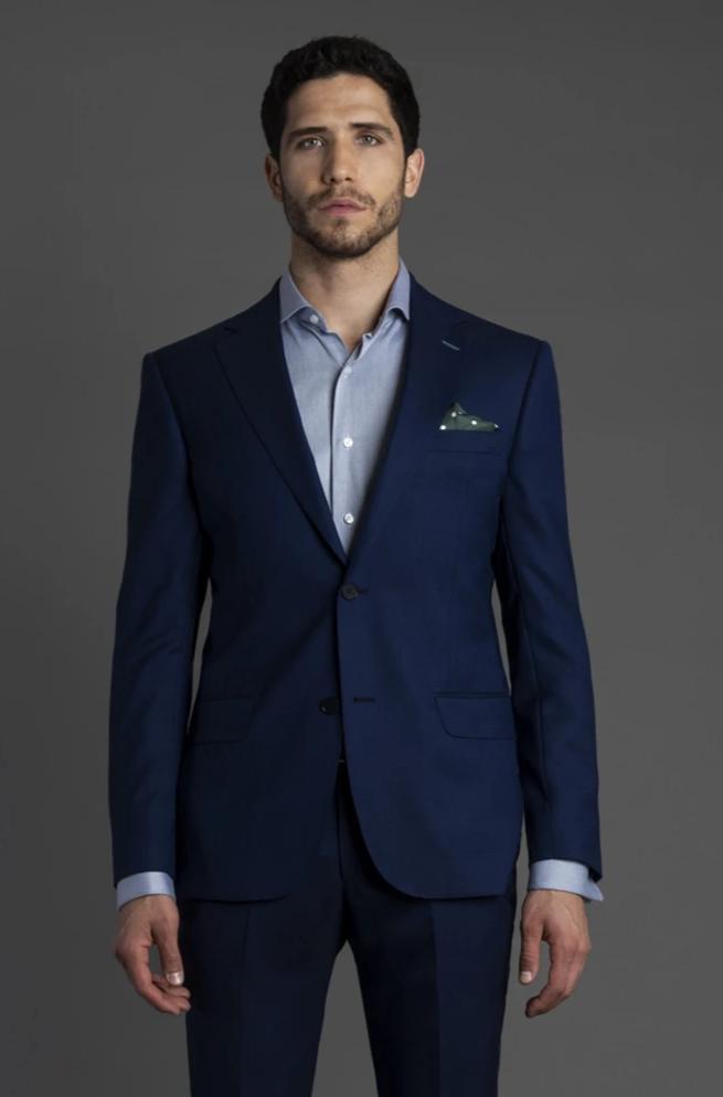 Blazer Príncipe De Gales Azul Marino, Líneas A Tono| HAVOC