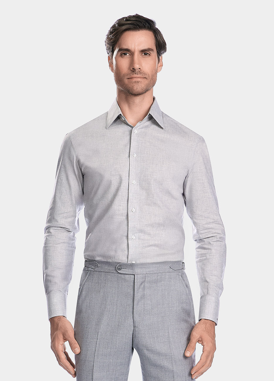 Camisa Lisa Gris Claro