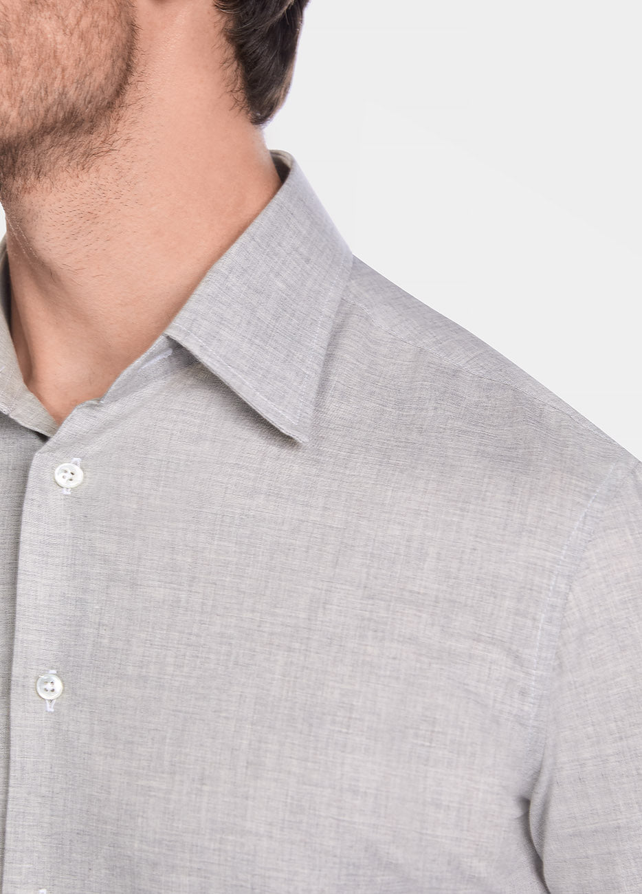 Camisa Lisa Gris Claro