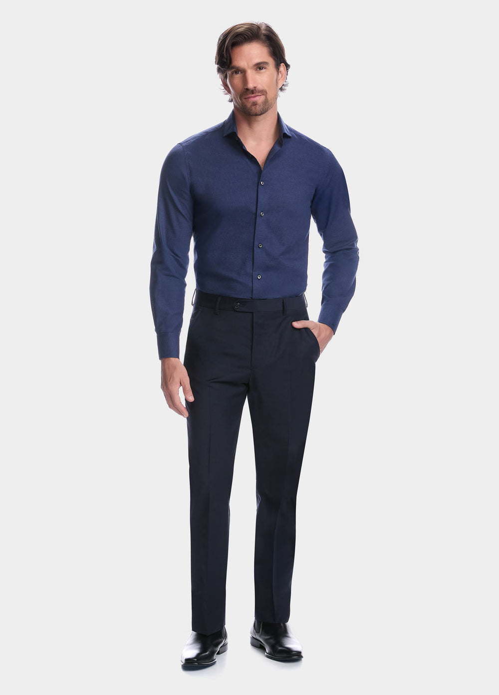 Havoc Camisa Lisa Azul Jaspeado