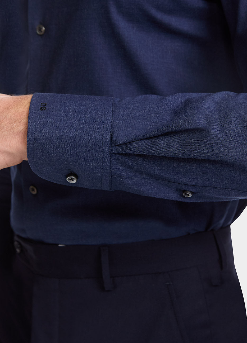 Havoc Camisa Lisa Azul Jaspeado