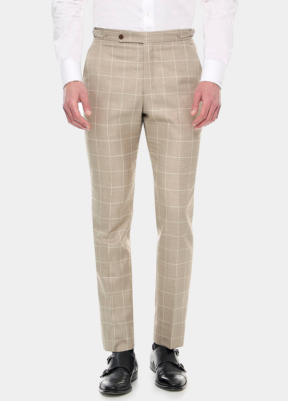 Pantalón Cuadro Ventana Ocre Y Camel| HAVOC