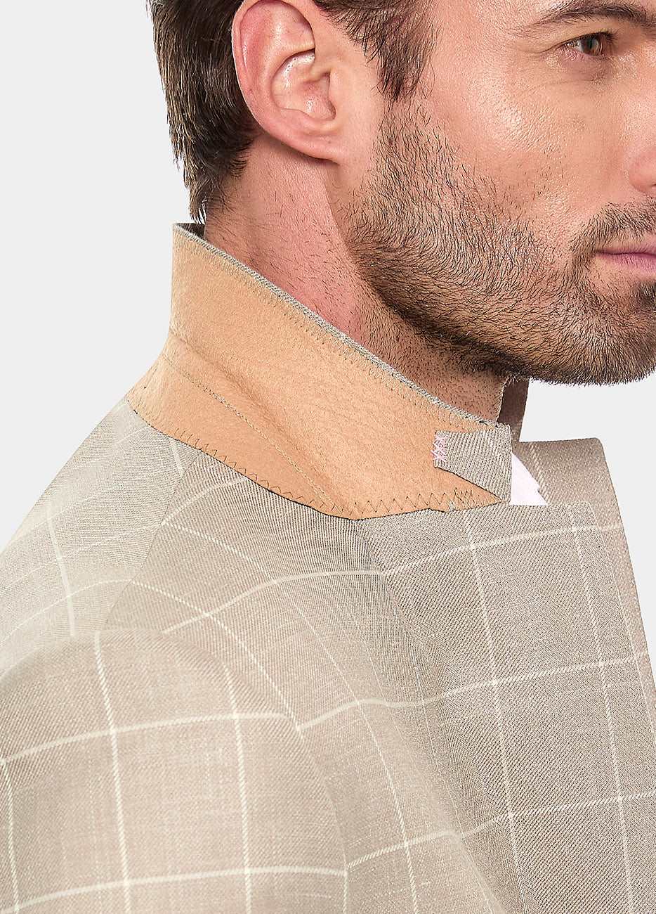 BLAZER CUADRO VENTANA OCRE Y CAMEL
