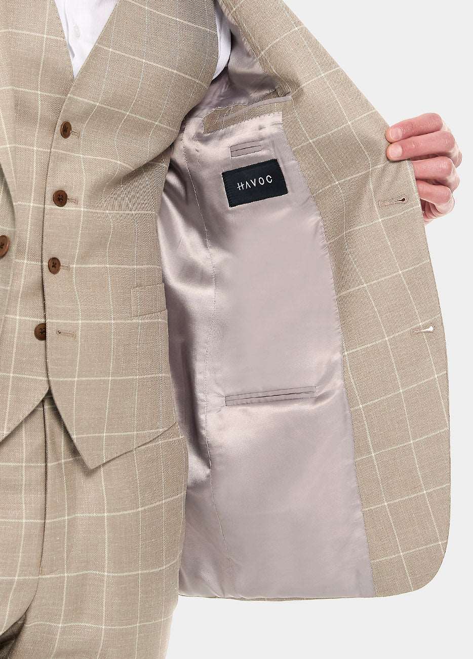 BLAZER CUADRO VENTANA OCRE Y CAMEL