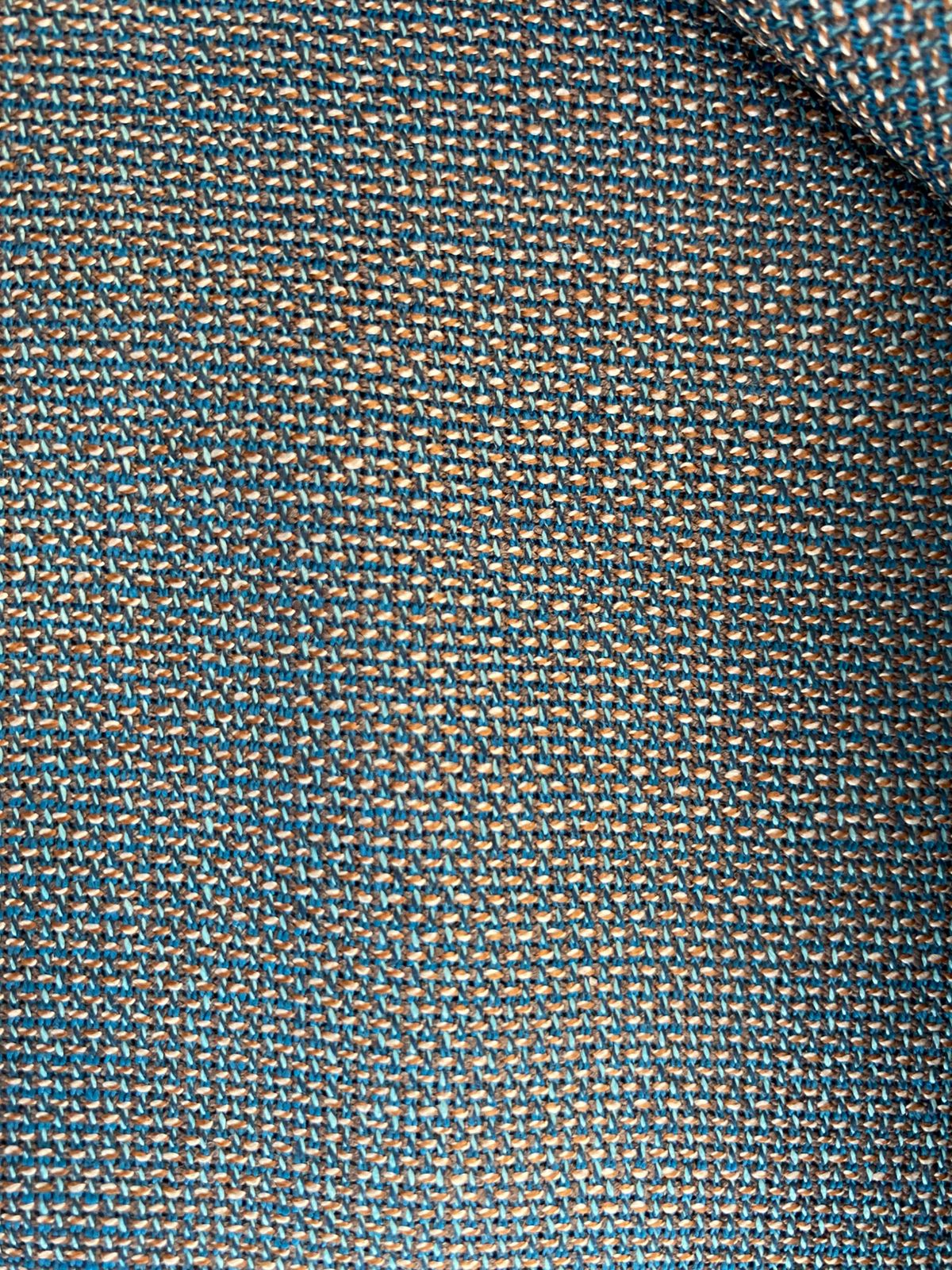 Pantalón Smoking Microdiseño Azul Aqua Con Café