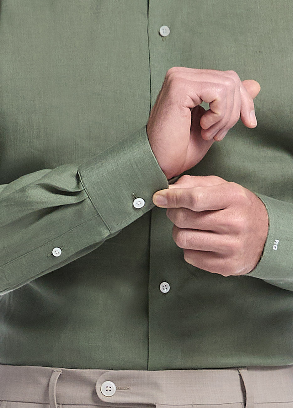 Camisa Lisa Verde Olivo