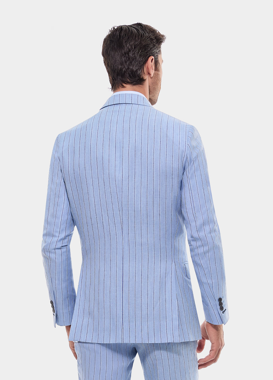 Blazer Raya Diplomática Azul Maya Y Azul Zafiro