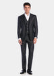 Traje Gris Obscuro Raya Gris Oxford