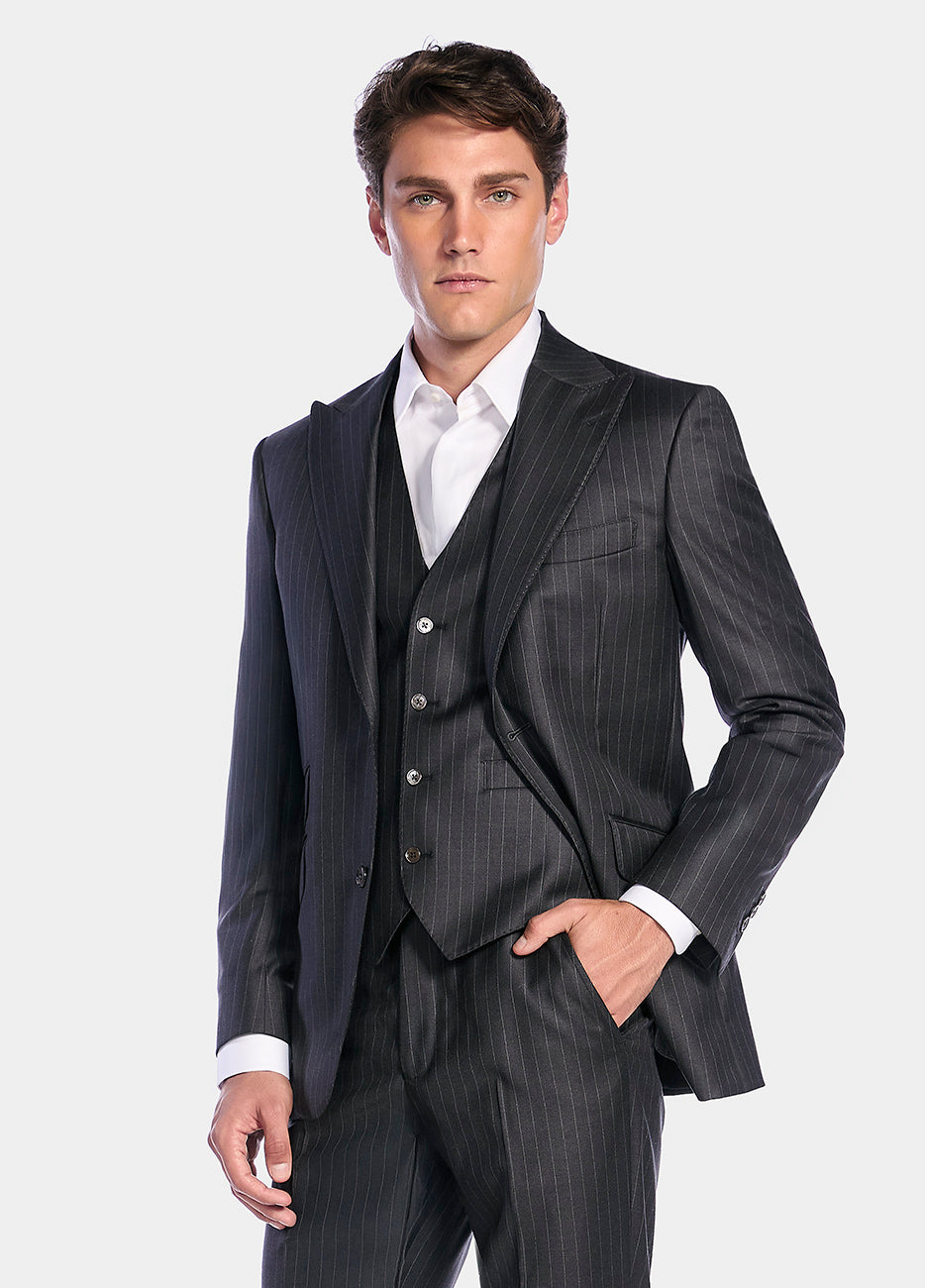 HAVOC Saco Gris Obscuro Raya Gris Oxford