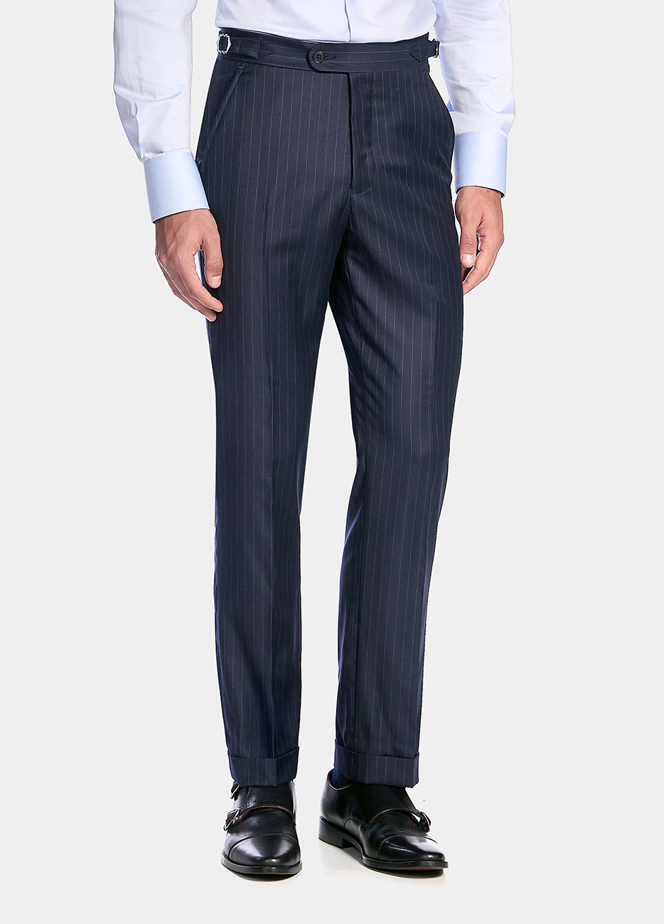 HAVOC Pantalón Azul Marino Raya Gris Super 150´S