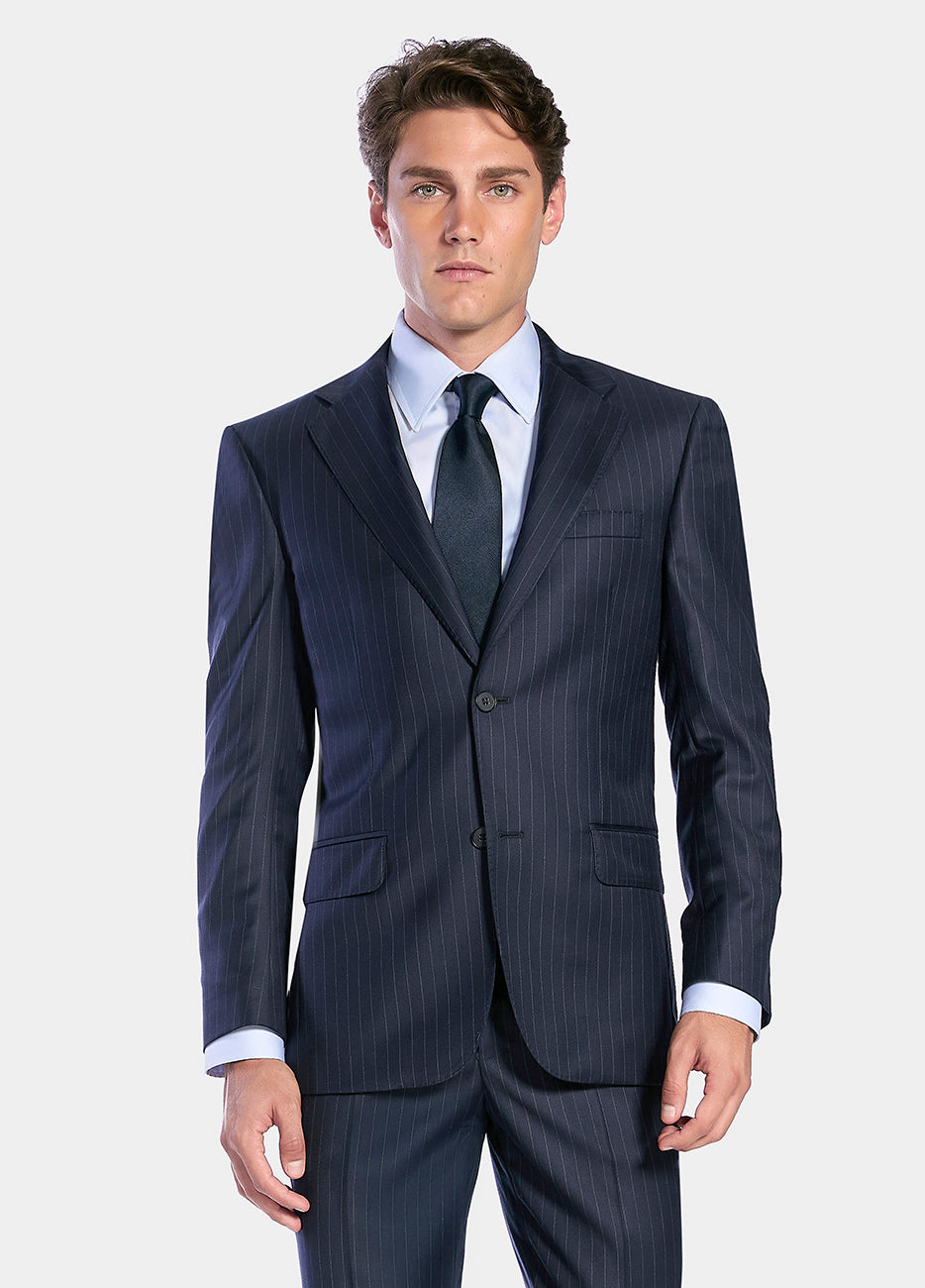 HAVOC Saco Azul Marino Raya Gris Super 150´S