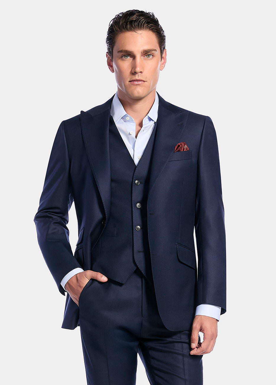 HAVOC Blazer Ojo De Perdiz Azul Medianoche Lana Super 150'S