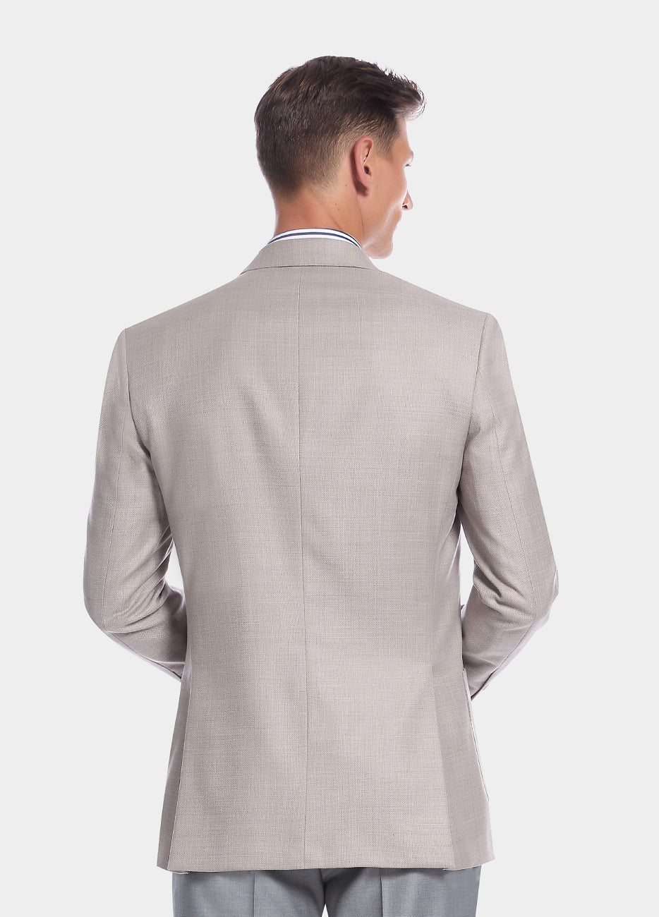 Blazer Microcuadro Arena Lana Super 150´S