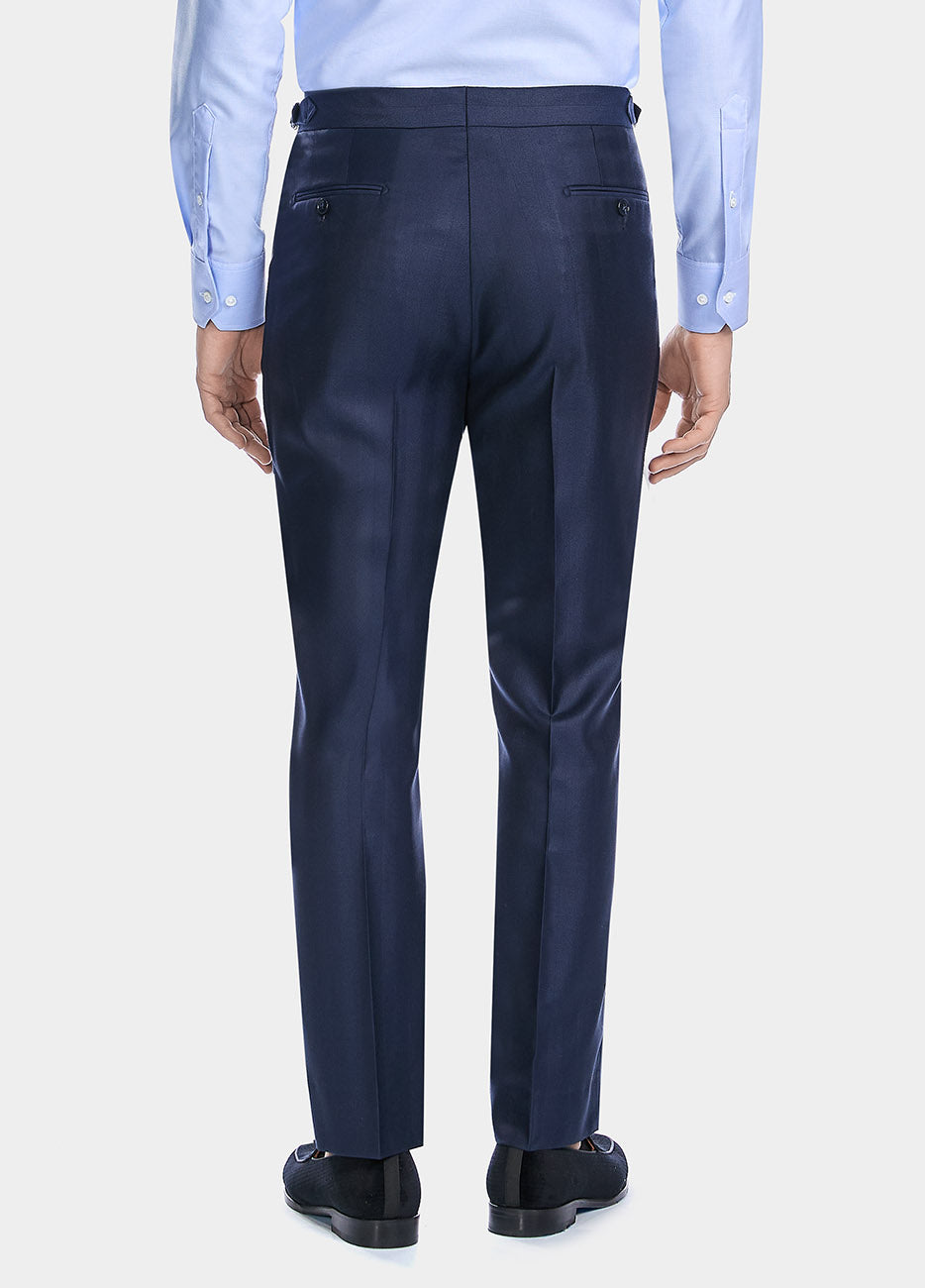 Pantalón Azul Marino De Lana Y Seda