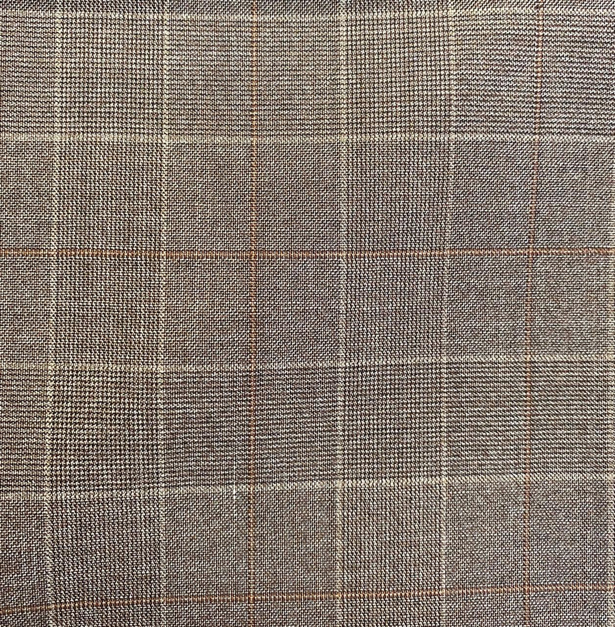 Saco Smoking Príncipe De Gales Con Cuadro De Ventana Marron Super 160