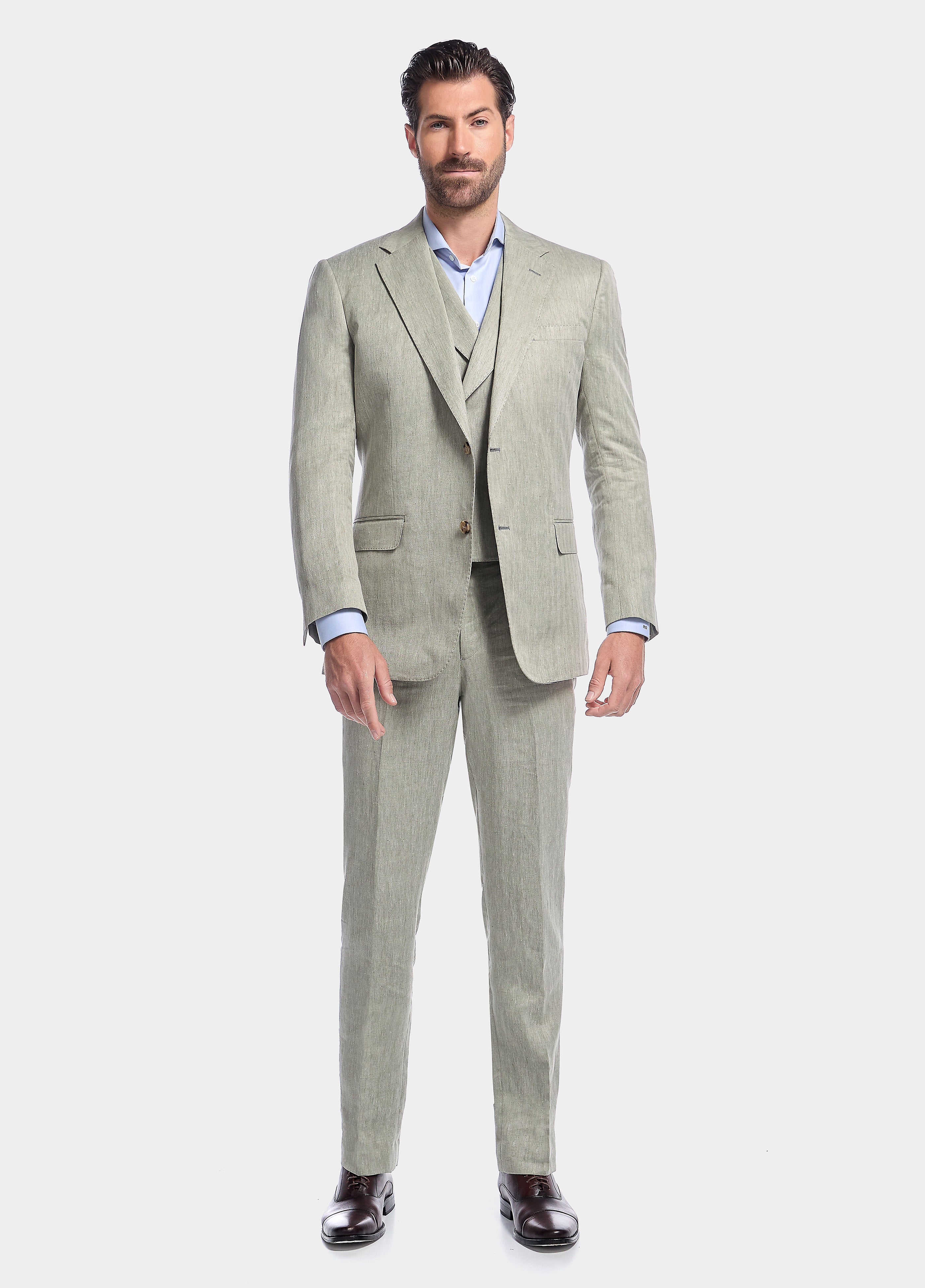 Traje Liso Verde Jaspeado