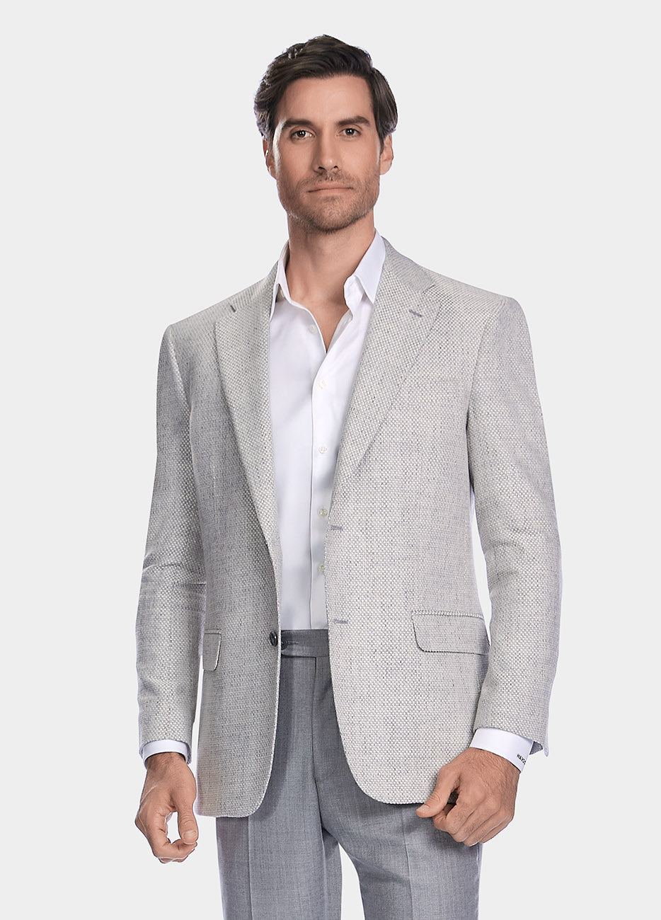 Saco Microdiseño Gris Perla