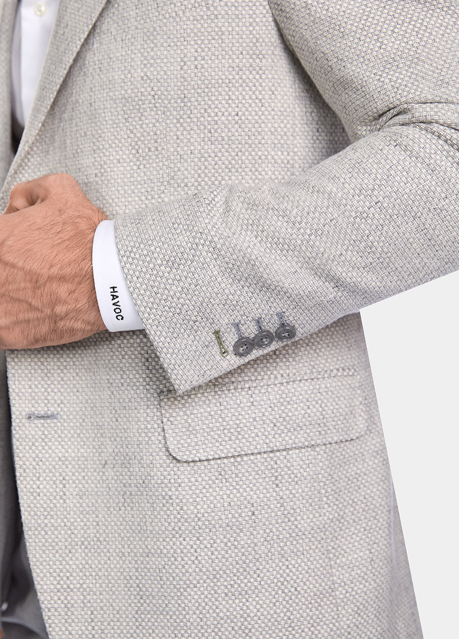 Saco Microdiseño Gris Perla