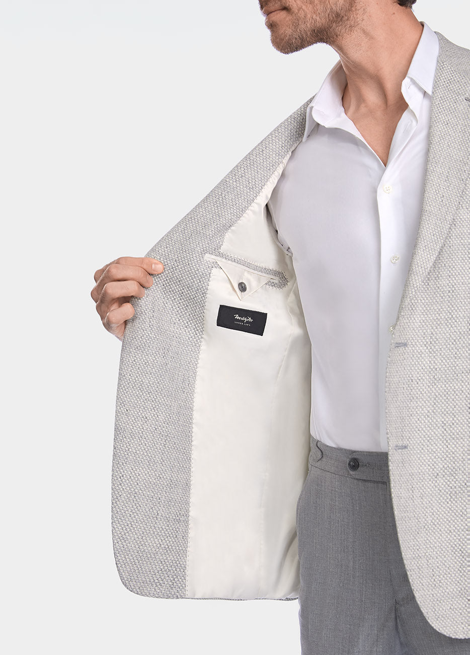Saco Microdiseño Gris Perla