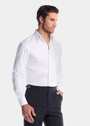 Camisa Blanca De Piqué Non Iron