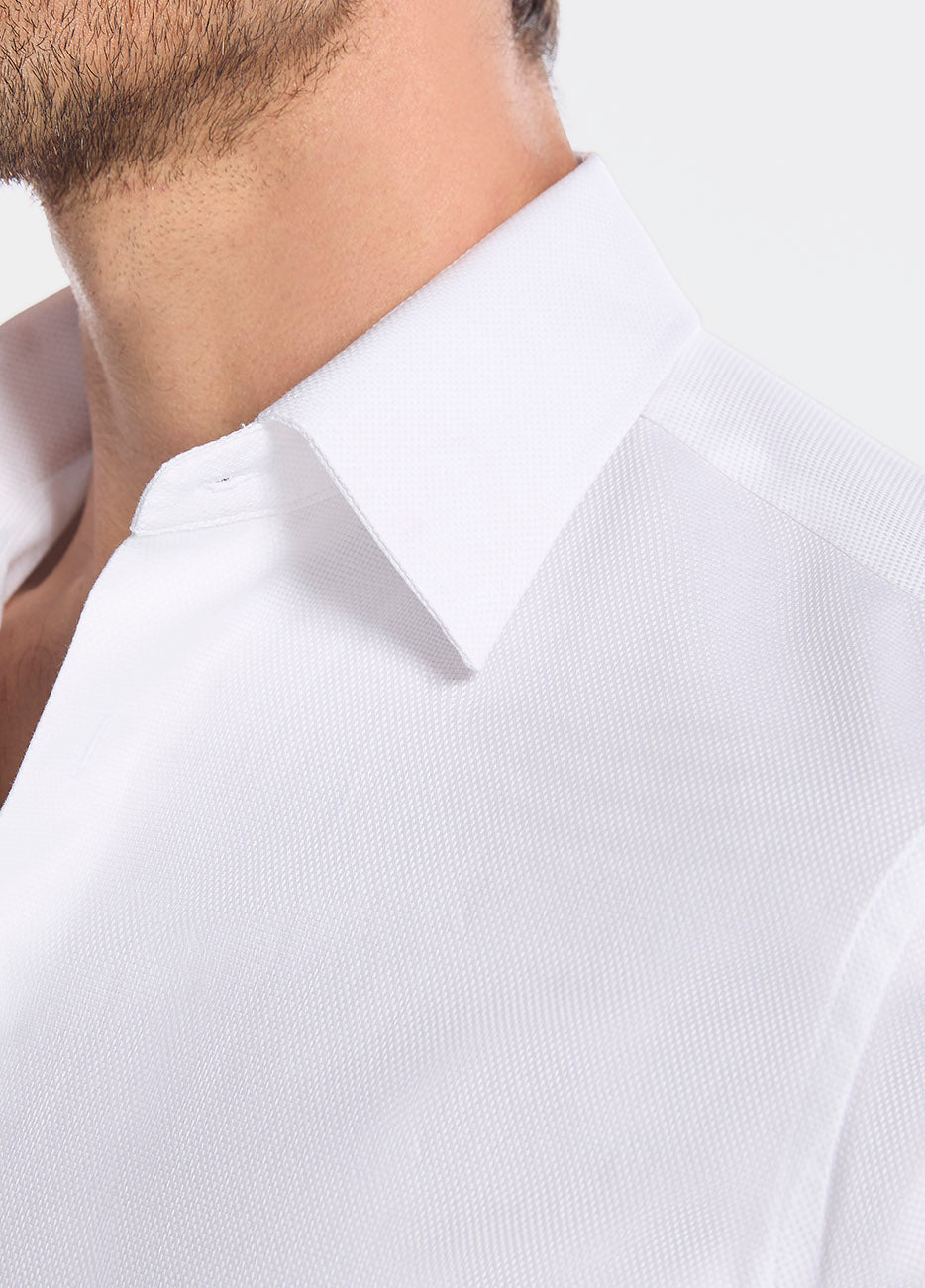 HAVOC Camisa Blanca De Piqué Non Iron