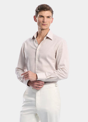 Camisa Lino Liso Beige