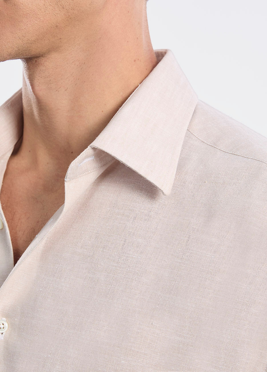 HAVOC Camisa Lino Liso Beige