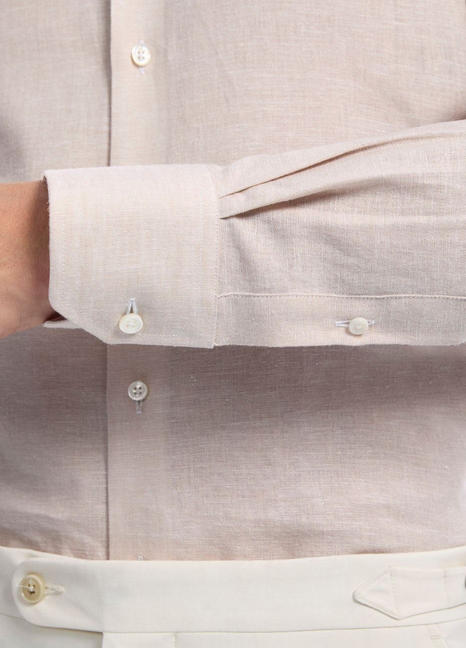 HAVOC Camisa Lino Liso Beige