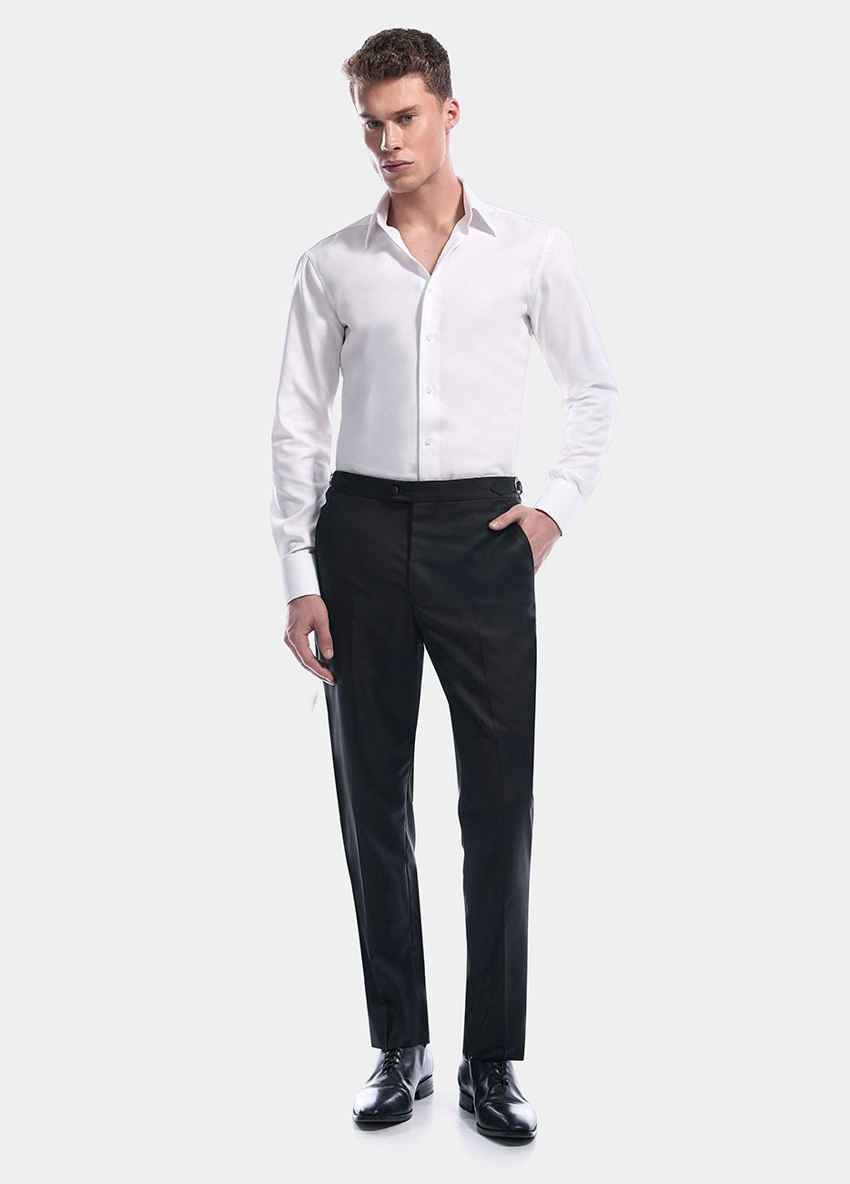 Camisa Blanca En Acabado De Piqué Fino Non Iron