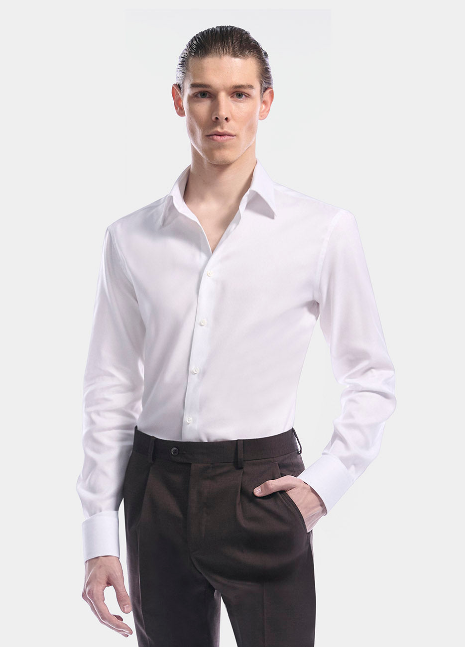 Camisa Blanca Lisa De Piqué