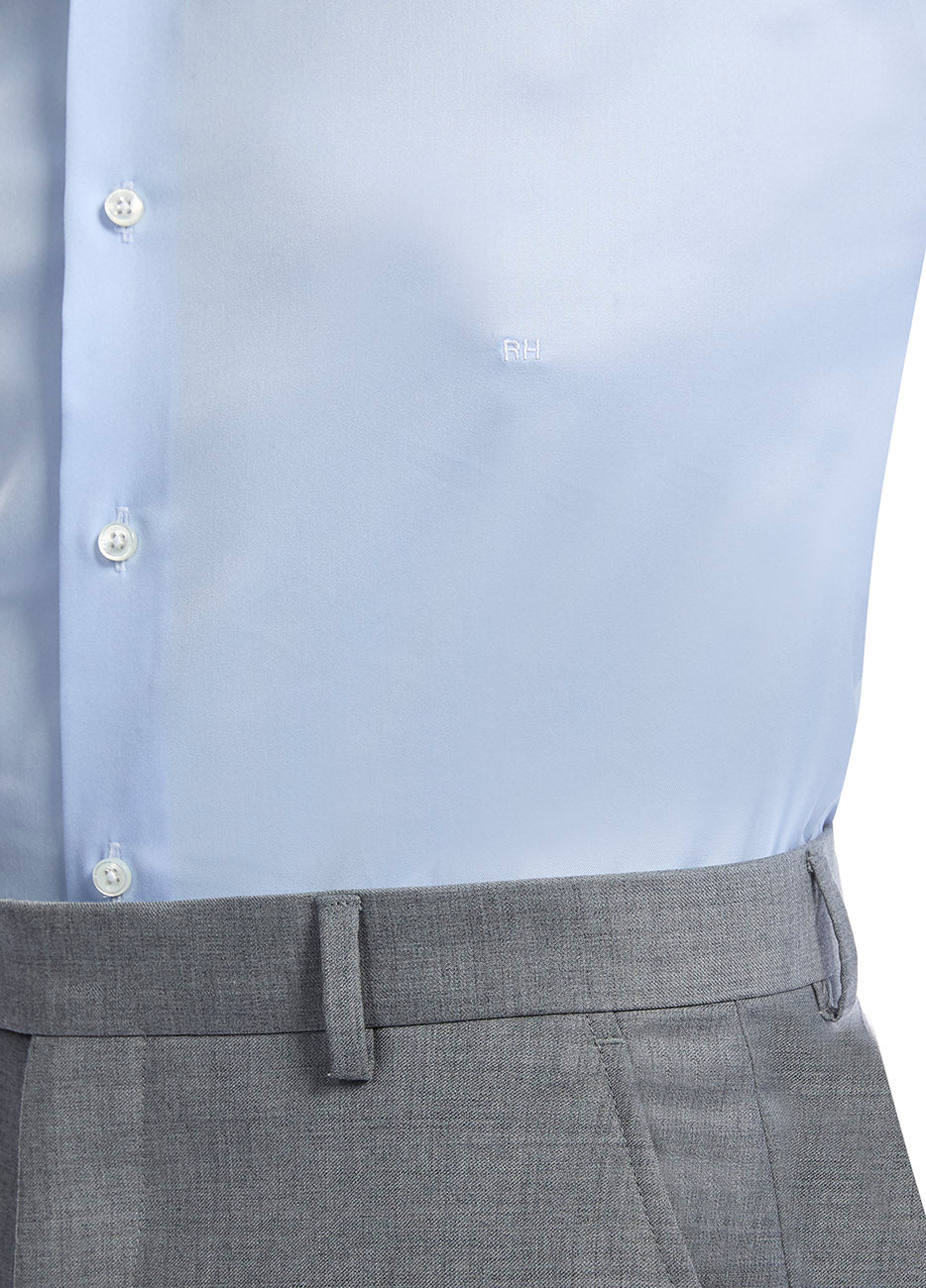 Camisa Lisa Azul 100% Algodon