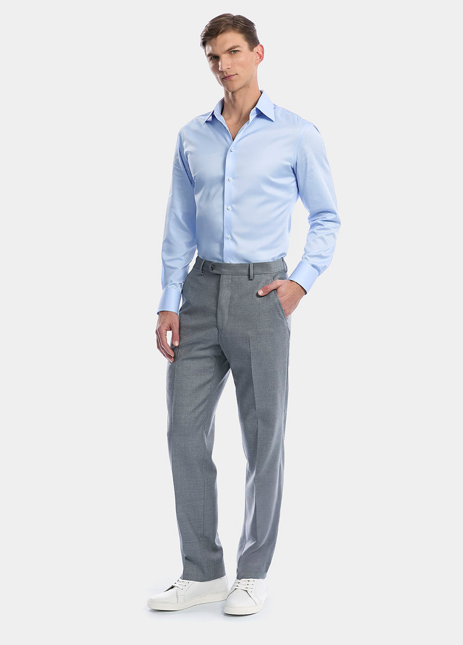 Camisa Lisa Azul 100% Algodon