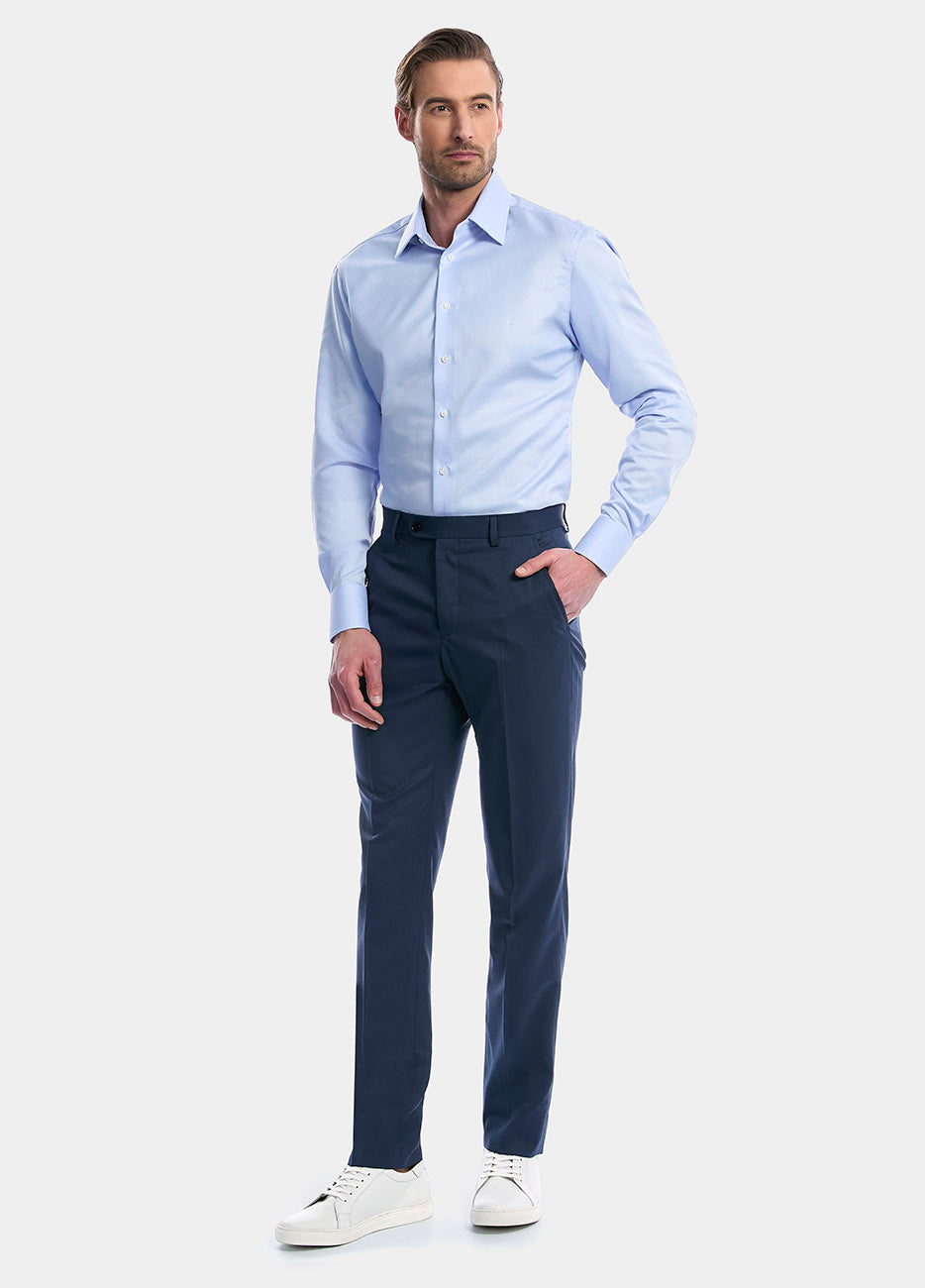 HAVOC Camisa Lisa Microdiseño Azul