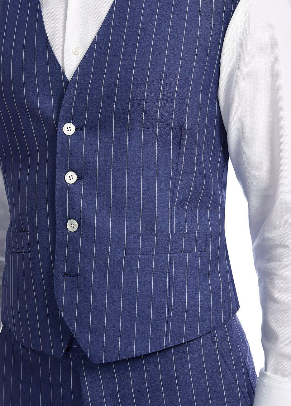 HAVOC Chaleco Raya Diplomatica Azul Indigo Y Blanco