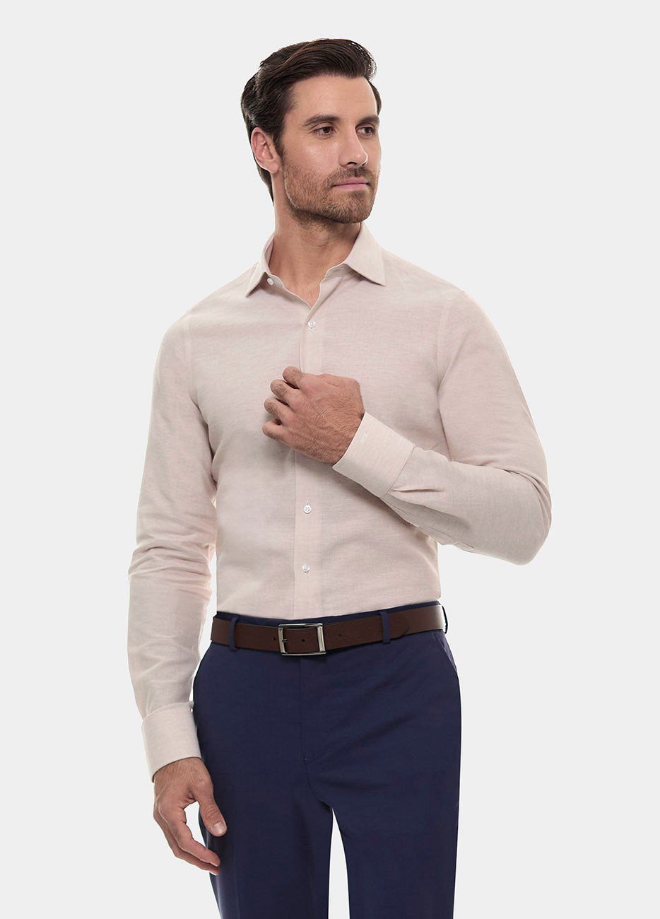 Havoc CAMISA LINO LISO BEIGE