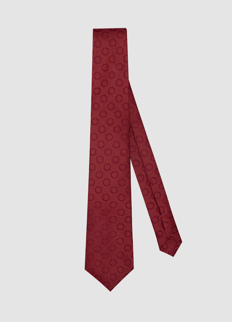 Corbata Vino Con Puntos Y Círculos A Contraste| HAVOC
