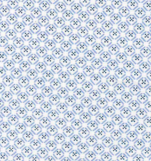Camisa Micro Diseño Rombos Y Puntos Blanco Y Azul| HAVOC