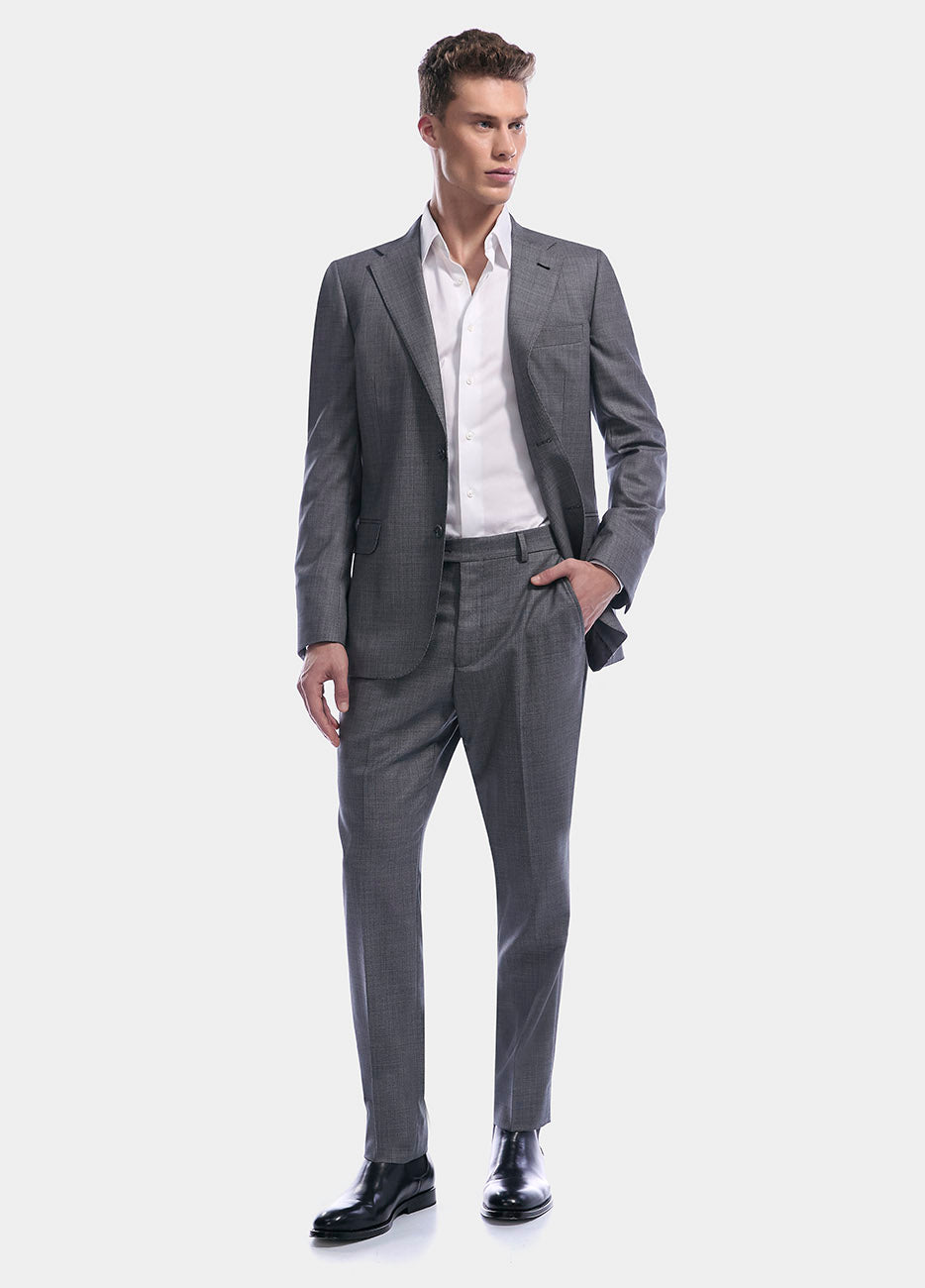 Traje Microdiseño Gris Claro