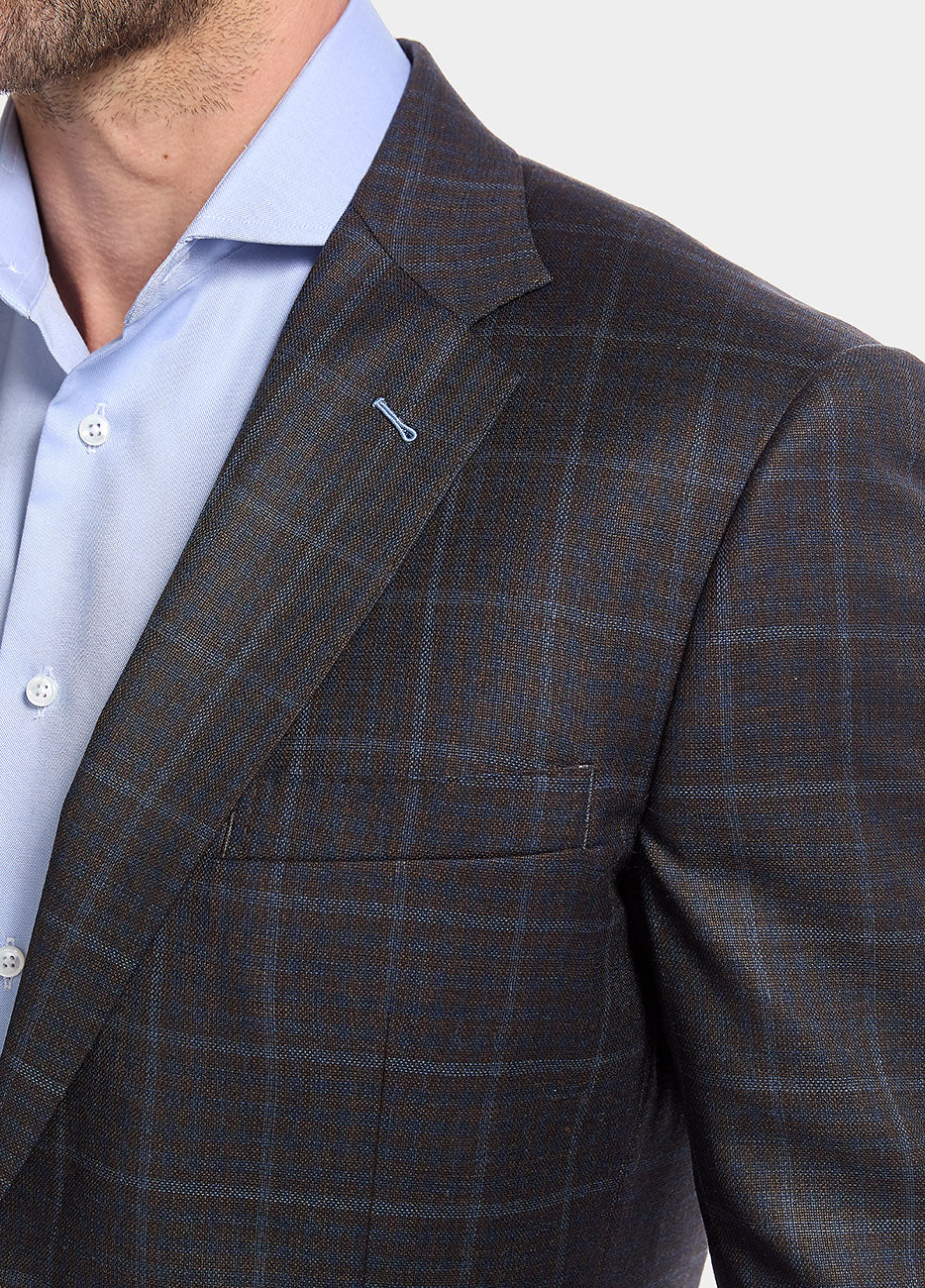 Havoc Blazer Cuadro Azul Con Café