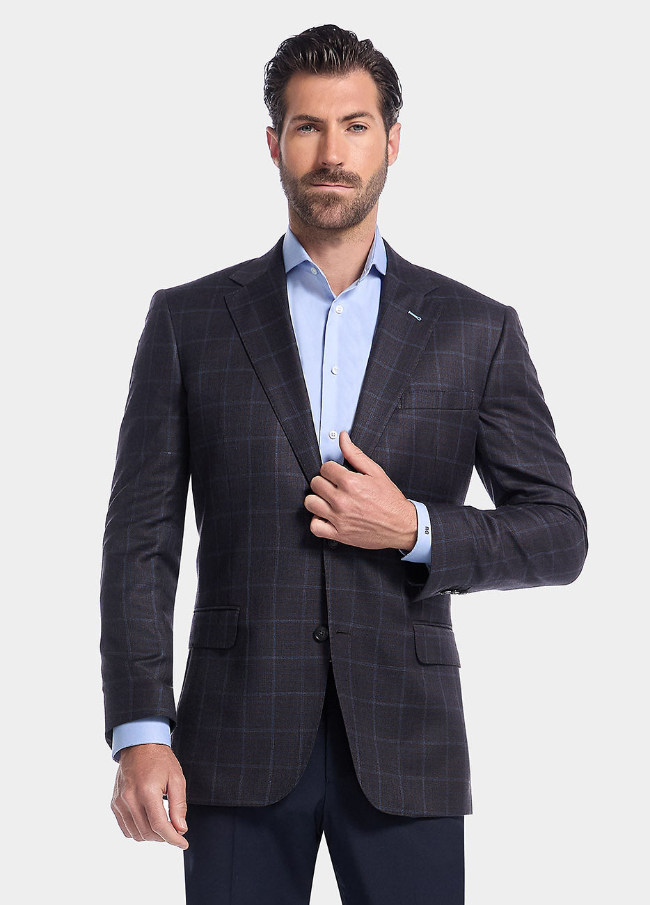 Havoc Blazer Cuadro Azul Con Café