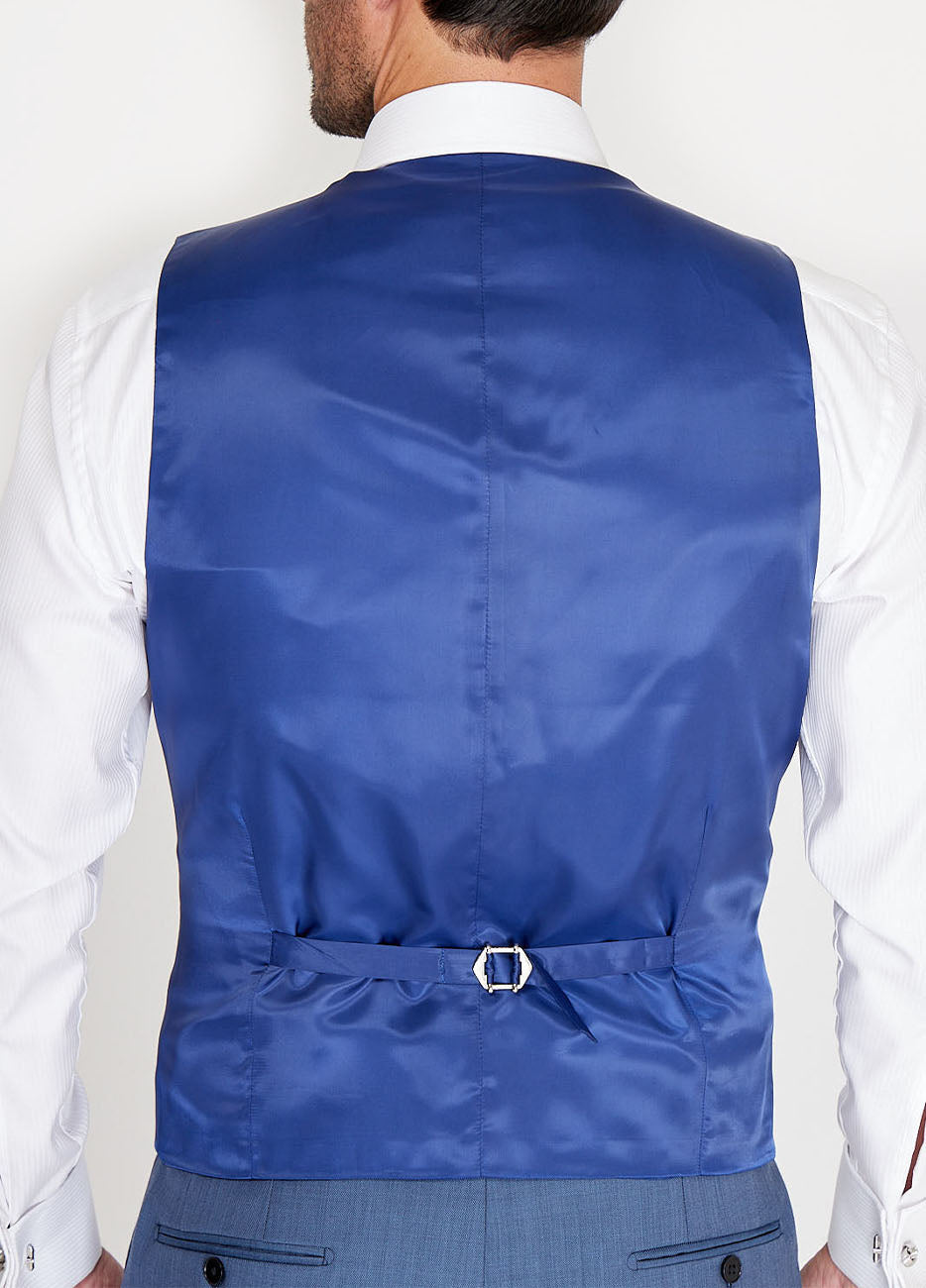 Chaleco Fil A Fil Azul Indigo Lana