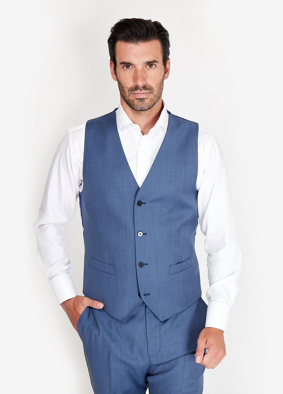 Chaleco Fil A Fil Azul Indigo Lana| HAVOC