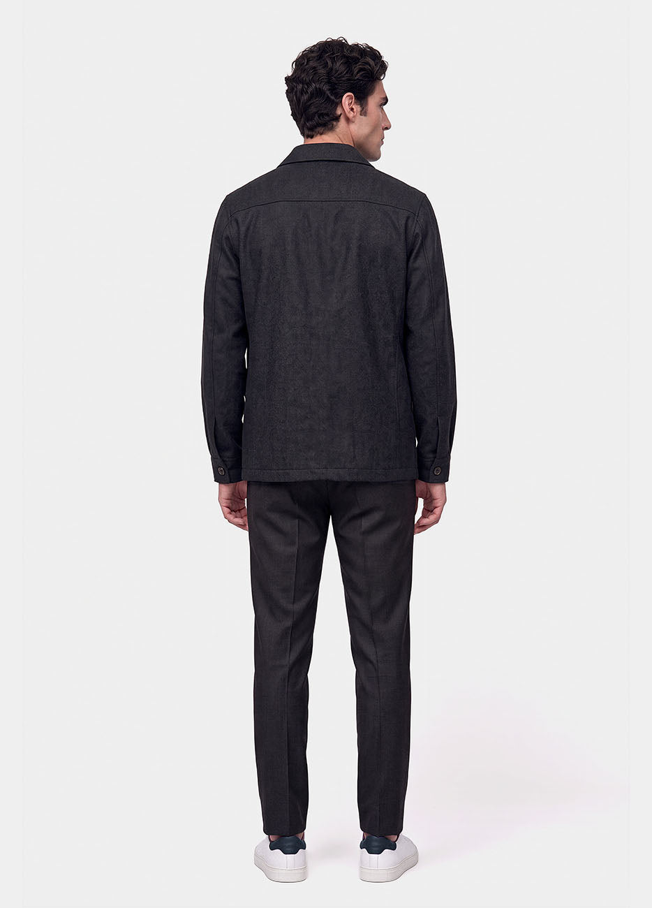 Sobrecamisa Gris Oxford Lana Super 110